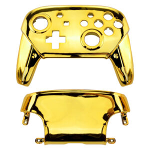 Glossy Shine Gold Chrome Front + Back Shells for Nintendo Switch Pro Controller