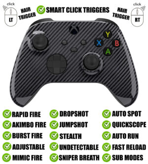 Carbon Fiber Silent Modz Smart Click Triggers Modded Controller for Xbox & PC