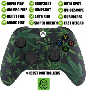 Weed Leaf Silent Modz Rapid Fire Modded Wireless Controller for Xbox Series X S