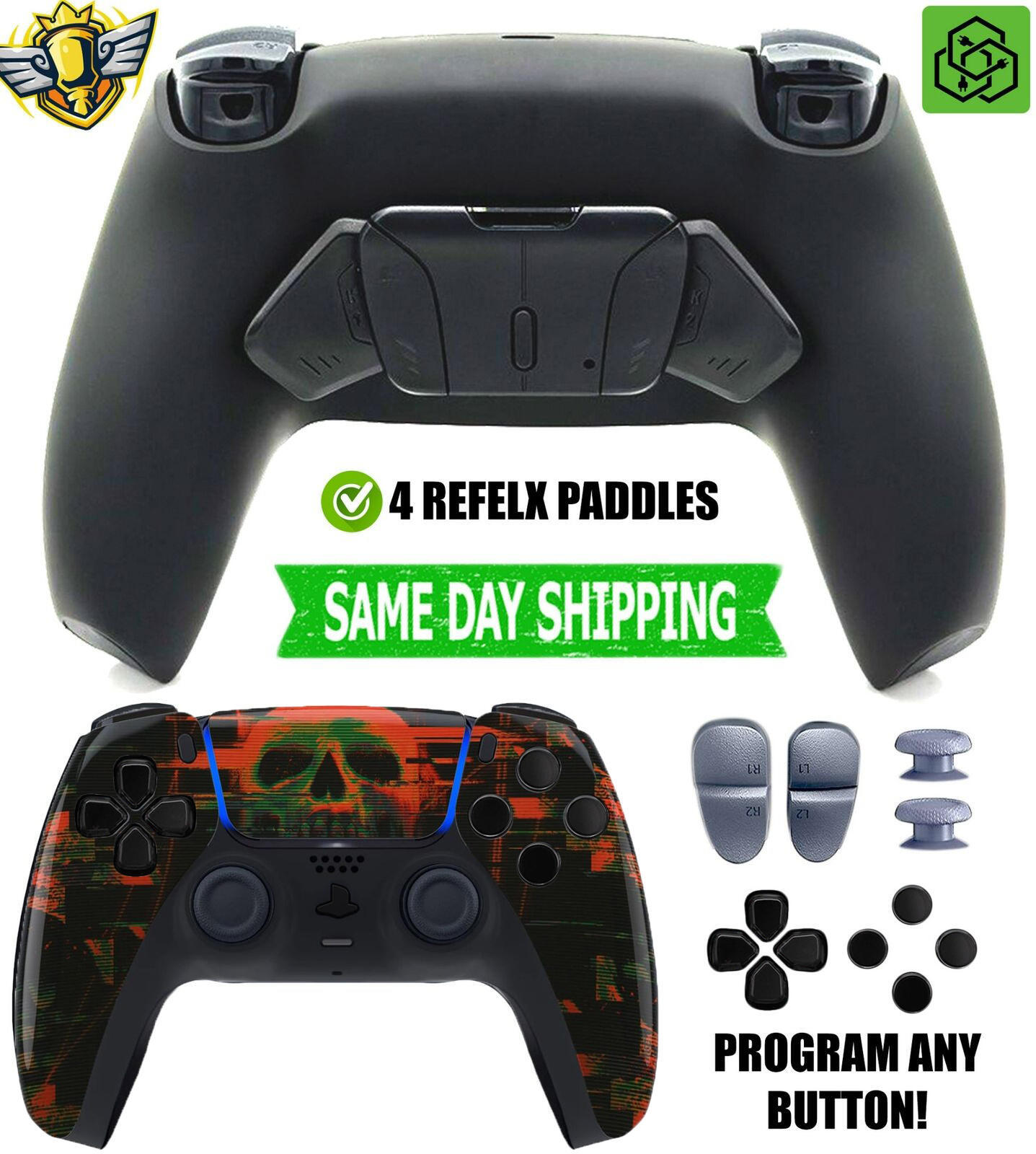 Cyber Skull Pro Two Competition Reflex Paddle Silent Modz Controller for PS5 OEM