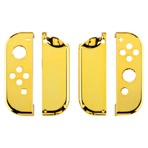 Glossy Shine Gold Chrome Front + Back Shells for Nintendo Switch Joycon & OLED