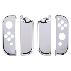 Glossy Shine Silver Chrome Front + Back Shells for Nintendo Switch Joycon & OLED