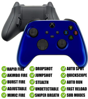 Blue Chrome Modded Reflex Buttons Rapid Fire Mod Controller for Xbox Series X S