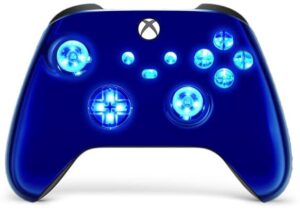 Blue Chrome Silent Modz LED Controller Trigger Stop Grips for Xbox Series XS One