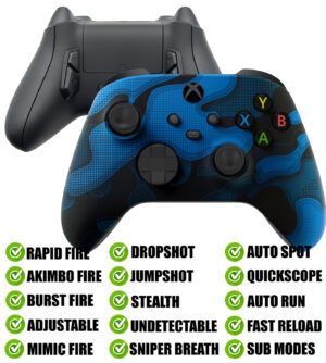 Blue Camo Modded Reflex Buttons Rapid Fire Modded Controller for Xbox Series X S