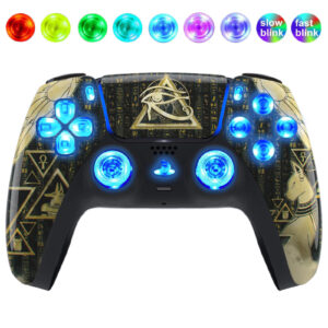 Eye of Gods Silent Modz LED Light Up Buttons Wireless Custom Controller for PS5