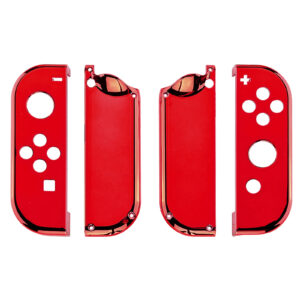 Glossy Shine Red Chrome Front + Back Shells for Nintendo Switch Joycon & OLED