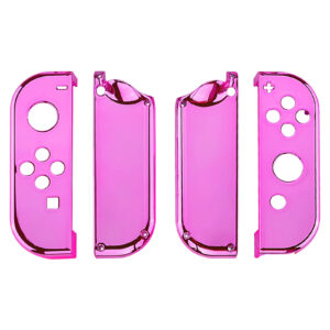 Glossy Shine Pink Chrome Front + Back Shells for Nintendo Switch Joycon & OLED