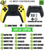Gold Chrome Pro V4 Modded + 4 Paddles Silent Modz Wireless Controller for PS5