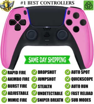 Pink Chrome Silent Modz New Rapid Fire Best Wireless Modded Controller for PS5