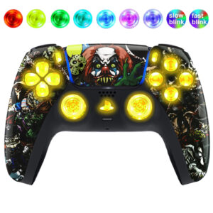 Scary Party Silent Modz LED Light Up Button Wireless Custom Controller for PS5