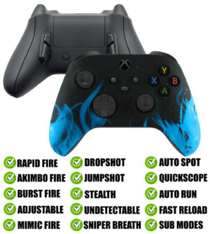 Blue Flames Modded Reflex Buttons Rapid Fire Mod Controller for Xbox Series X S