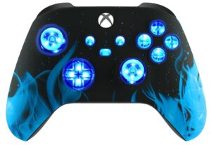 Blue Flames Silent Modz LED Controller Trigger Stop Grips for Xbox Series XS One