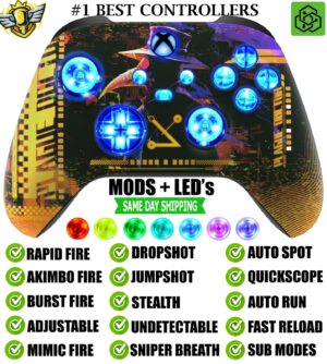 MODS + LEDs Cyber Rapid Fire Wireless Modded Controller for Xbox Series X S