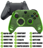 Clear Green Modded Reflex Buttons Rapid Fire Mod Controller for Xbox Series X S