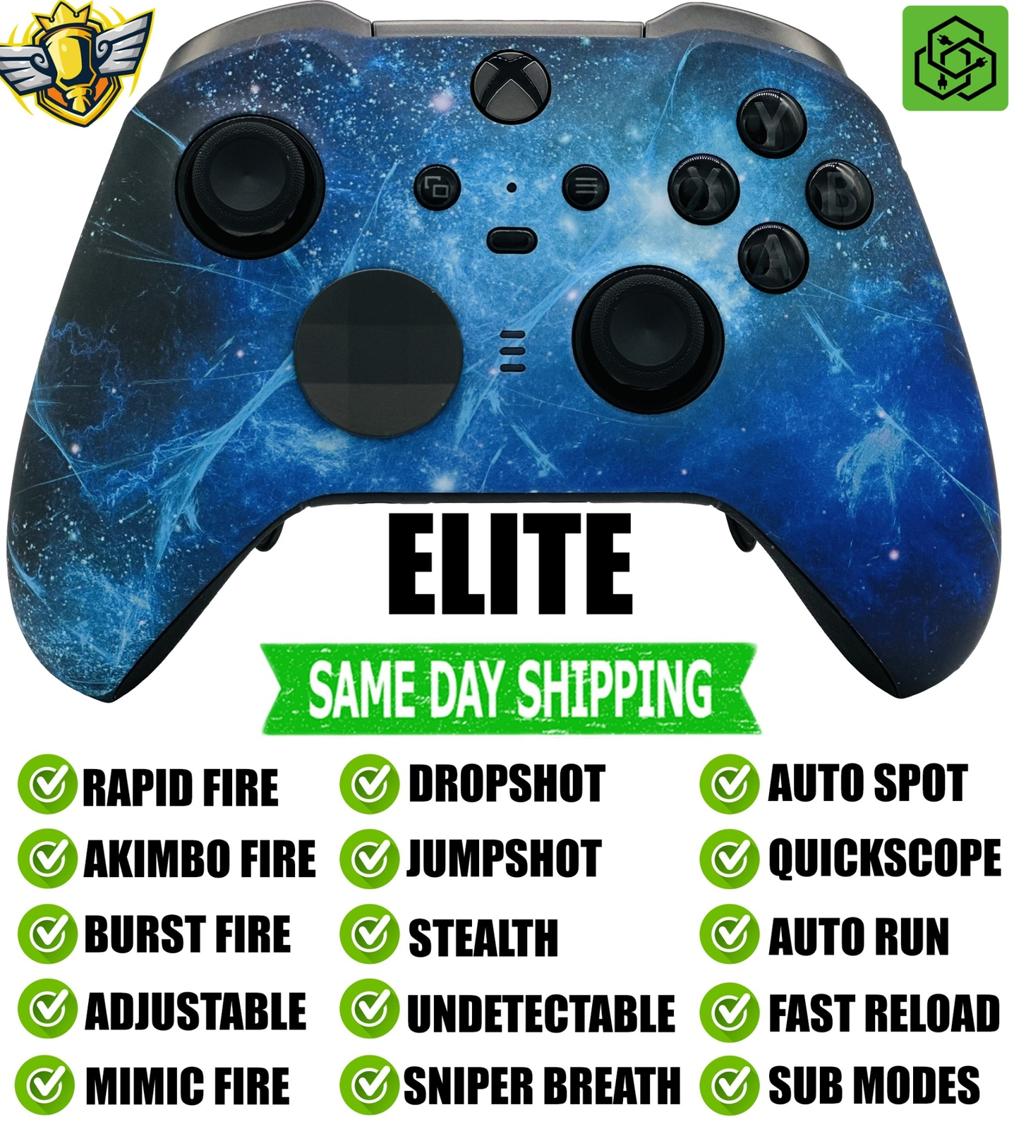 Blue Nebula Elite Series 2 Rapid Fire Modded Controller for Xbox Series X/S PC