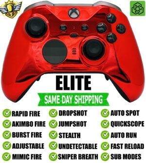 Red Chrome Elite Series 2 Rapid Fire Modded Controller for Xbox Series X/S PC