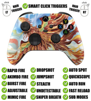 Phoenix Tail Silent Modz Smart Click Triggers Modded Controller for Xbox & PC