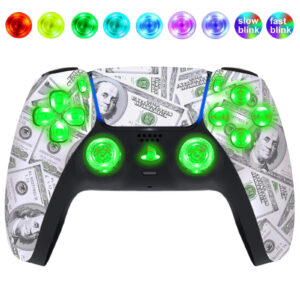 Big Money Silent Modz LED Light-Up Buttons Wireless Custom Controller for PS5