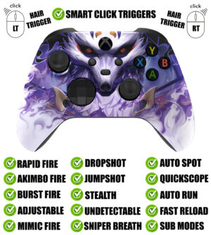 9 Tailed Fox Silent Modz Smart Click Triggers Modded Controller for Xbox & PC