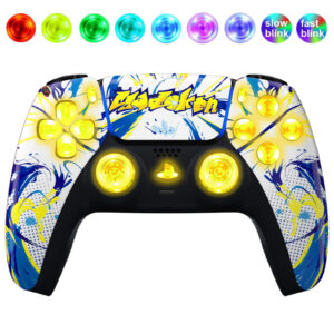 Graffiti Silent Modz LED Light Up Buttons Wireless Custom Controller for PS5