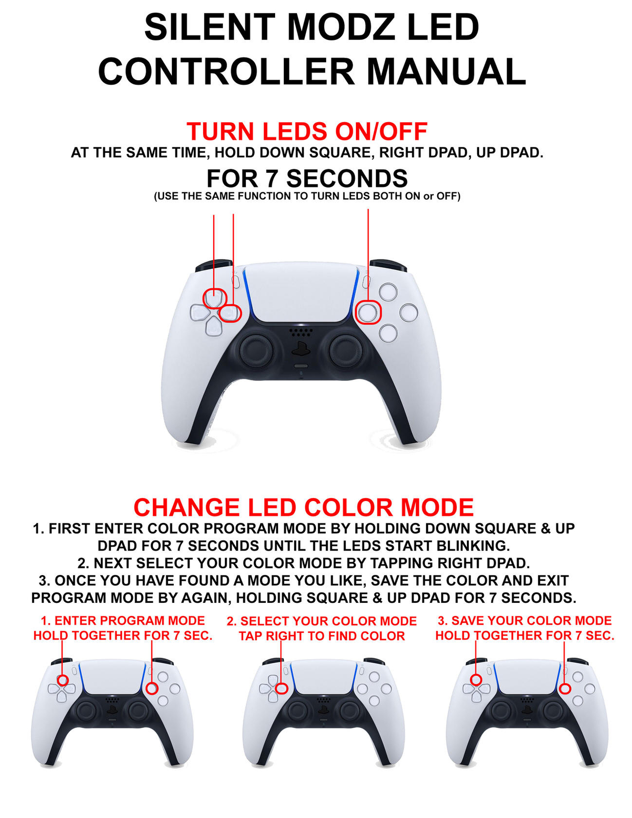 Entrance Flames Silent Modz LED Light Buttons Wireless Custom Controller for PS5 - Image 2