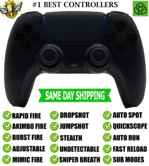 Black Silent Modz Wireless Rapid Fire Modded Controller for Playstation 5 PS5