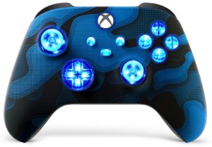 Blue Camo Silent Modz LED Controller Trigger Stop Grips for Xbox Series XS One