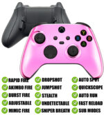 Pink Chrome Modded Reflex Buttons Rapid Fire Mod Controller for Xbox Series X S