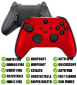 Red Chrome Modded Reflex Buttons Rapid Fire Mod Controller for Xbox Series X S