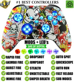 MODS + LEDs Sticker Bomb Rapid Fire Modded Controller for Xbox Series X S