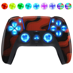 Red Digital Silent Modz LED Light-Up Buttons Wireless Custom Controller for PS5