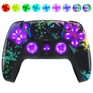 Water Color Silent Modz LED Light Up Buttons Wireless Custom Controller for PS5