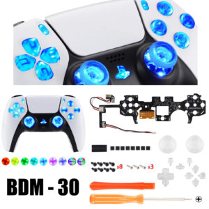 LED RGB Lights Clear Buttons DIY KIT for PlayStation 5 Controller BDM-30 New Gen