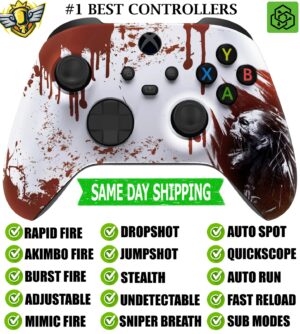 Blood Zombie Silent Modz Rapid Fire Modded Controller for Xbox Series X/S One PC