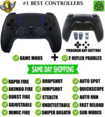 Black V2 Pro Modded + 2 Reflex Paddles New Silent Modz Controller for PS5 OEM