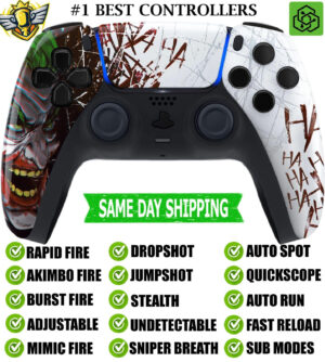 Glossy HAHAHA Clown Silent Modz Rapid Fire Wireless Modded Controller for PS5