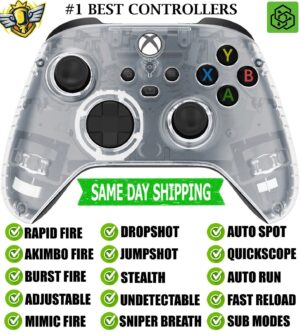 Clear Silent Modz Rapid Fire Wireless Modded Controller for Xbox One Series X S