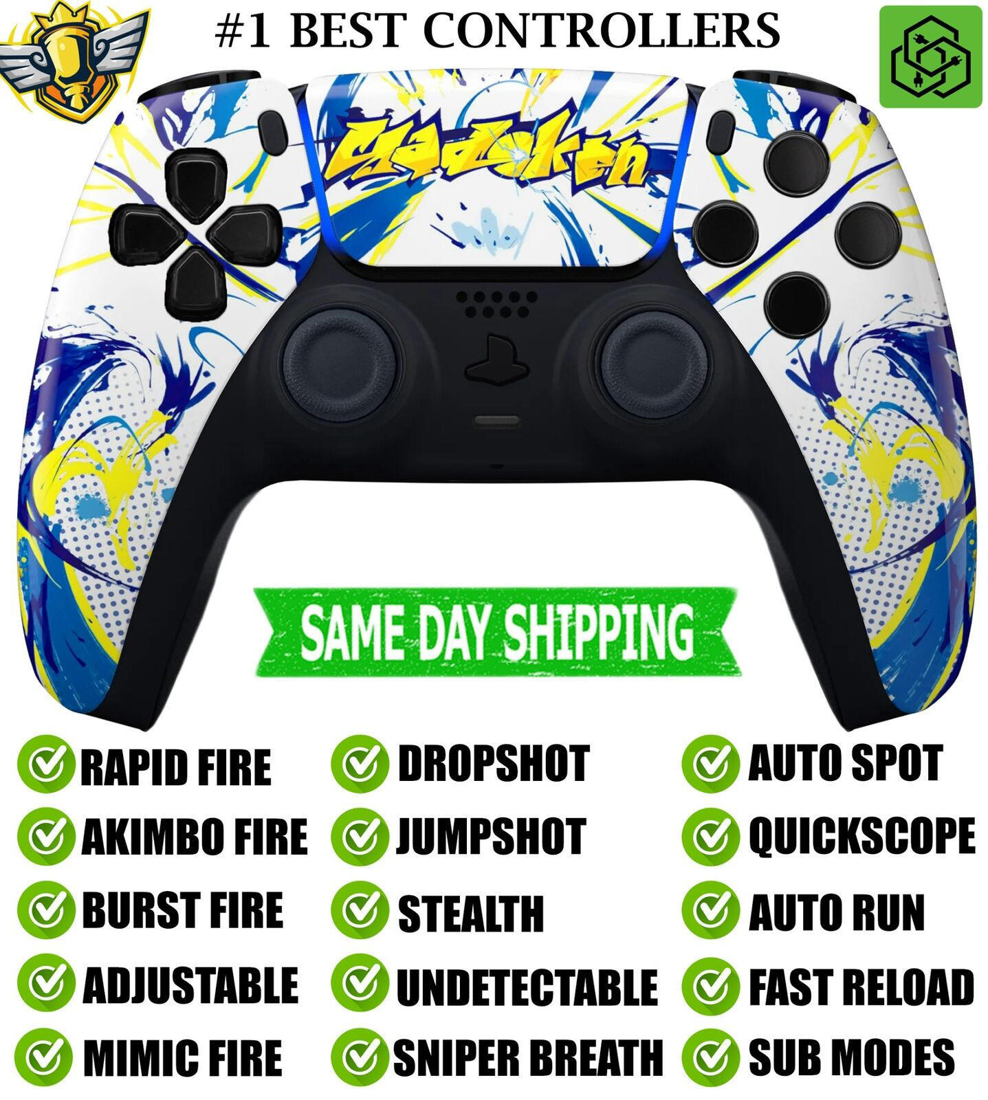 Street Graffiti Silent Modz Rapid Fire Mod Wireless Modded Controller for PS5