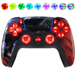 Dragon Roar Silent Modz LED Light-Up Buttons Wireless Custom Controller for PS5