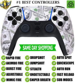 Soft Touch Big Money Silent Modz Rapid Fire Wireless Modded Controller for PS5
