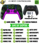 Purple Haze V2 Pro Modded + 2 Reflex Paddles Silent Modz Controller for PS5 OEM