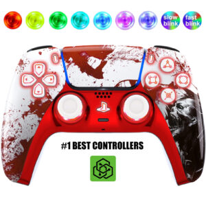 Blood Zombie Silent Modz LED Light-Up Buttons Wireless Custom Controller for PS5