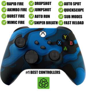 Blue Camo Silent Modz Rapid Fire Wireless Modded Controller for Xbox Series X S