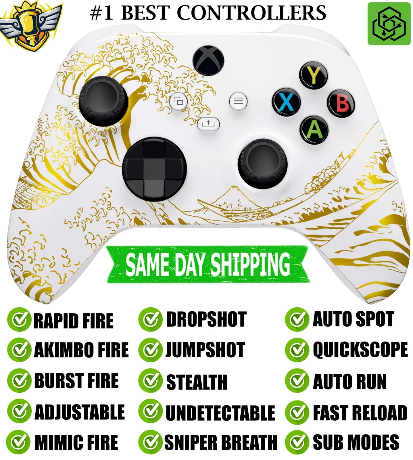 Gold Wave Soft Silent Modz Rapid Fire Modded Controller for Xbox Series X/S One
