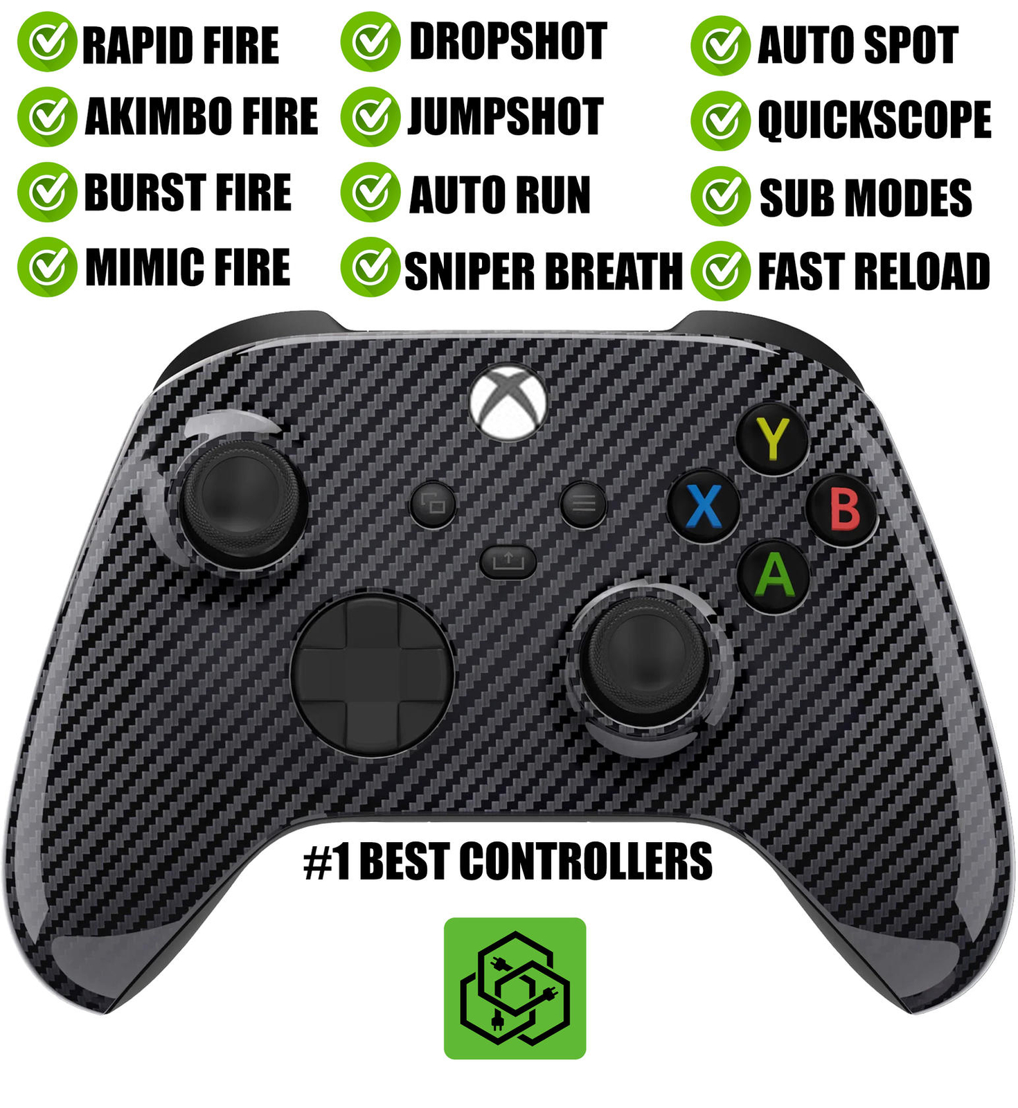Carbon Fiber Silent Modz RapidFire Wireless Modded Controller for Xbox Series XS