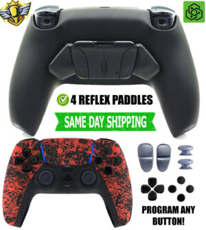 Red Skulls Pro 4 Competition Reflex Paddles Silent Modz Controller for PS5 OEM