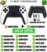 Silver Chrome Pro V4 Modded+4 Paddles Silent Modz Wireless Controller for PS5