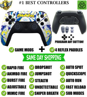 Street Graffiti Pro V4 Modded+4 Paddles Silent Modz Wireless Controller for PS5