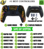 Cyber Plague V2 Pro Modded + 2 Reflex Paddles Silent Modz Controller for PS5 OEM